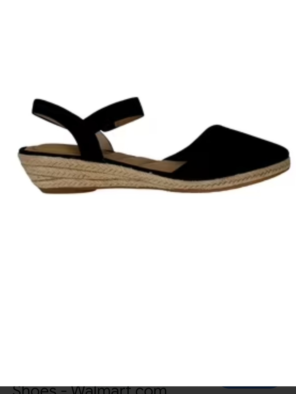 Kelly & Katie Black Espadrille Slingback Wedge Nessa 7M Nwot